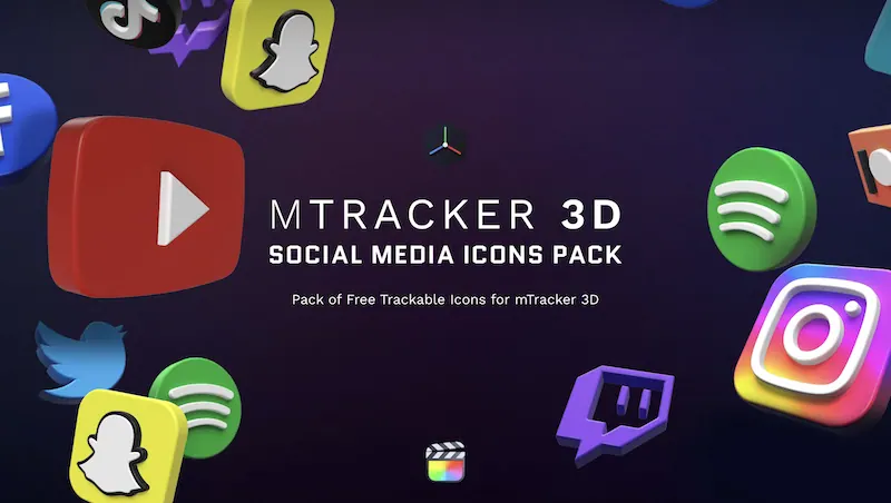 mTracker 3D Social Media Icons – Final Cut Pro Plugin